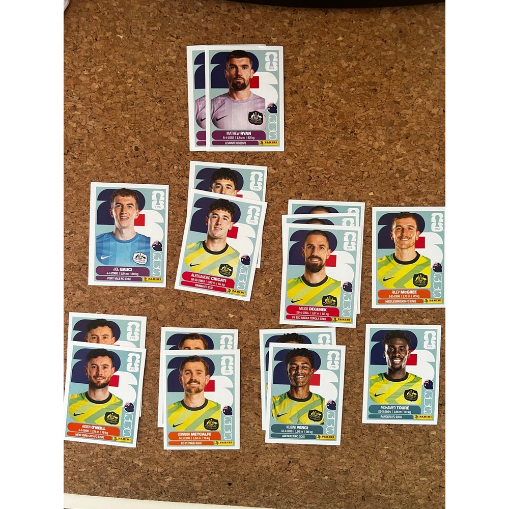 Panini FIFA World Cup 2026 Australia Stickers Lot Socceroos Ryan Gauci Circati